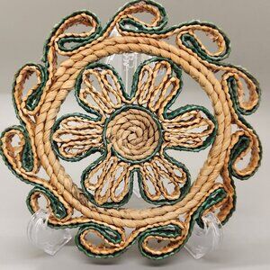 Vintage Woven Wicker Rattan Trivets Hot Pads Pot Holders Boho Decor